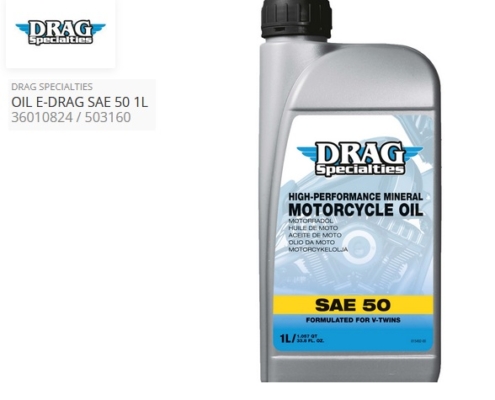 OLIO MOTORE SAE50 DRAG SPECIALTIES PARTS EUROPE HARLEY DAVIDSON 36010824