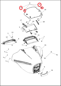KIT PERNI PARABREZZA STREET GLIDE 2024 10201425 KIT PERNI PARABREZZA STREET GLIDE 2024 10201425