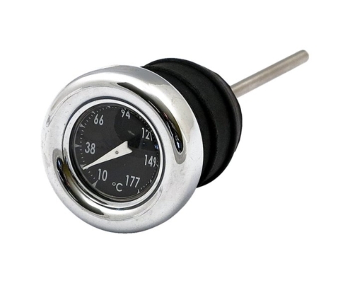 TAPPO ASTA OLIO CON TEMPERATURA CROMO FONDO NERO 907077