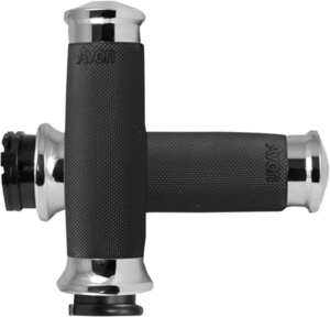 089 Garage - Manopole AVON Custom Contour Chrome per HD 96-22 con acceleratore a cavo CC-85-CH